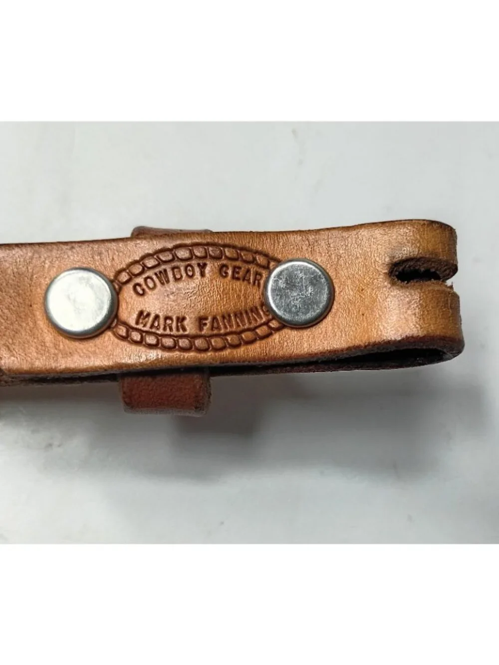 Cowboy Gear Mark Fanning Men's Leather Concho Belt 30
